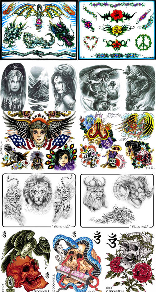 Tattoo Flash Sheets Lines set 3 197 various JPEG 123 Mb