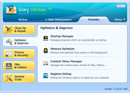 Glary Utilities Pro 2.35.0.1216 Multilingual Portable