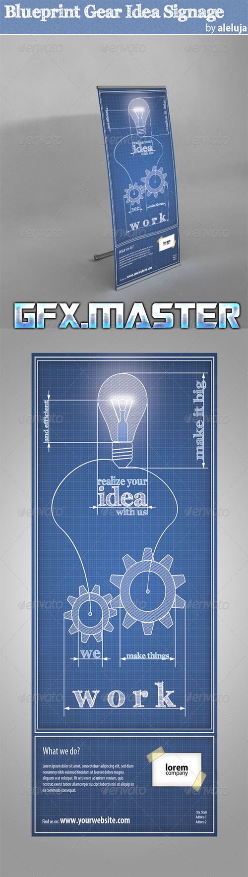 GraphicRiver - Blueprint Gear Idea Signage
