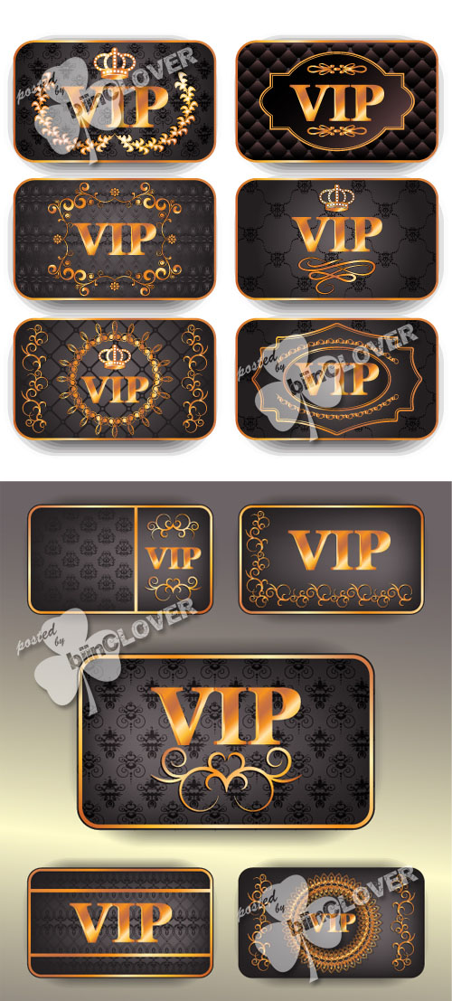 Set of gold vip cards 0174