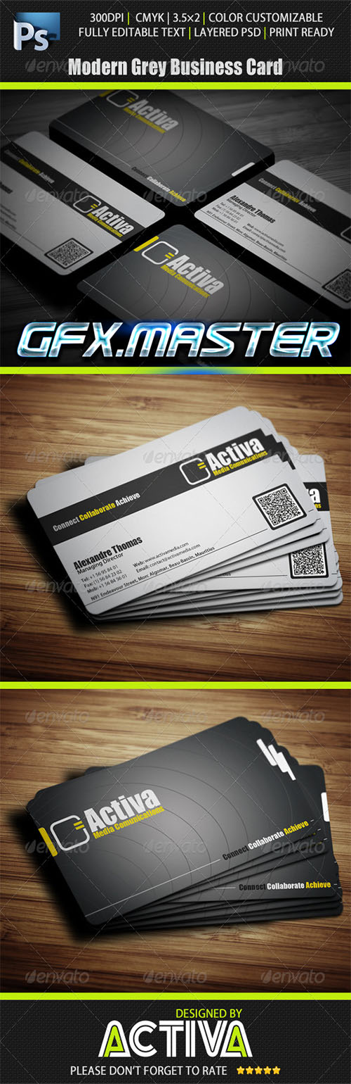 GraphicRiver - Modern Grey Business Card