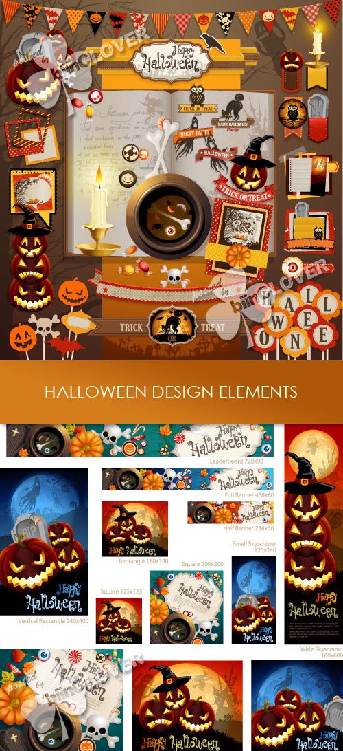 Halloween design elements 0270