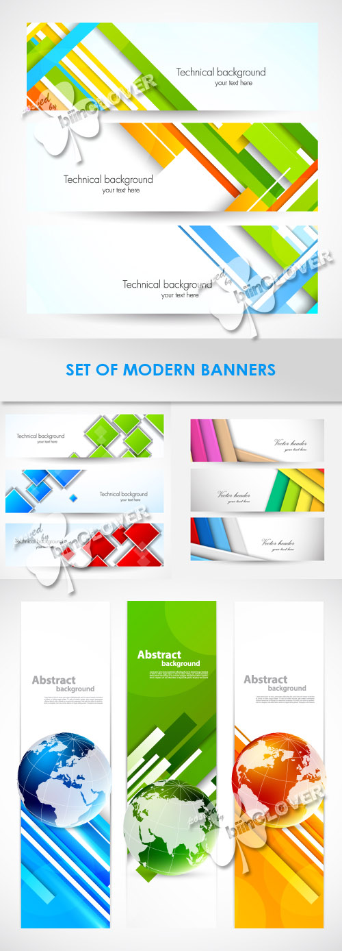 Set of modern banners 0299