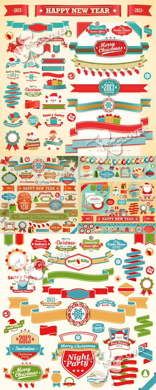Christmas labels and ribbons 0319