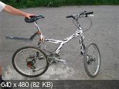 Полноподвесный велосипед с консольным креплением колёс Зёбра
