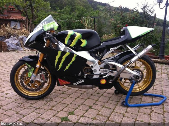Тюнингованный мотоцикл Aprilia RS250 Monster Energy